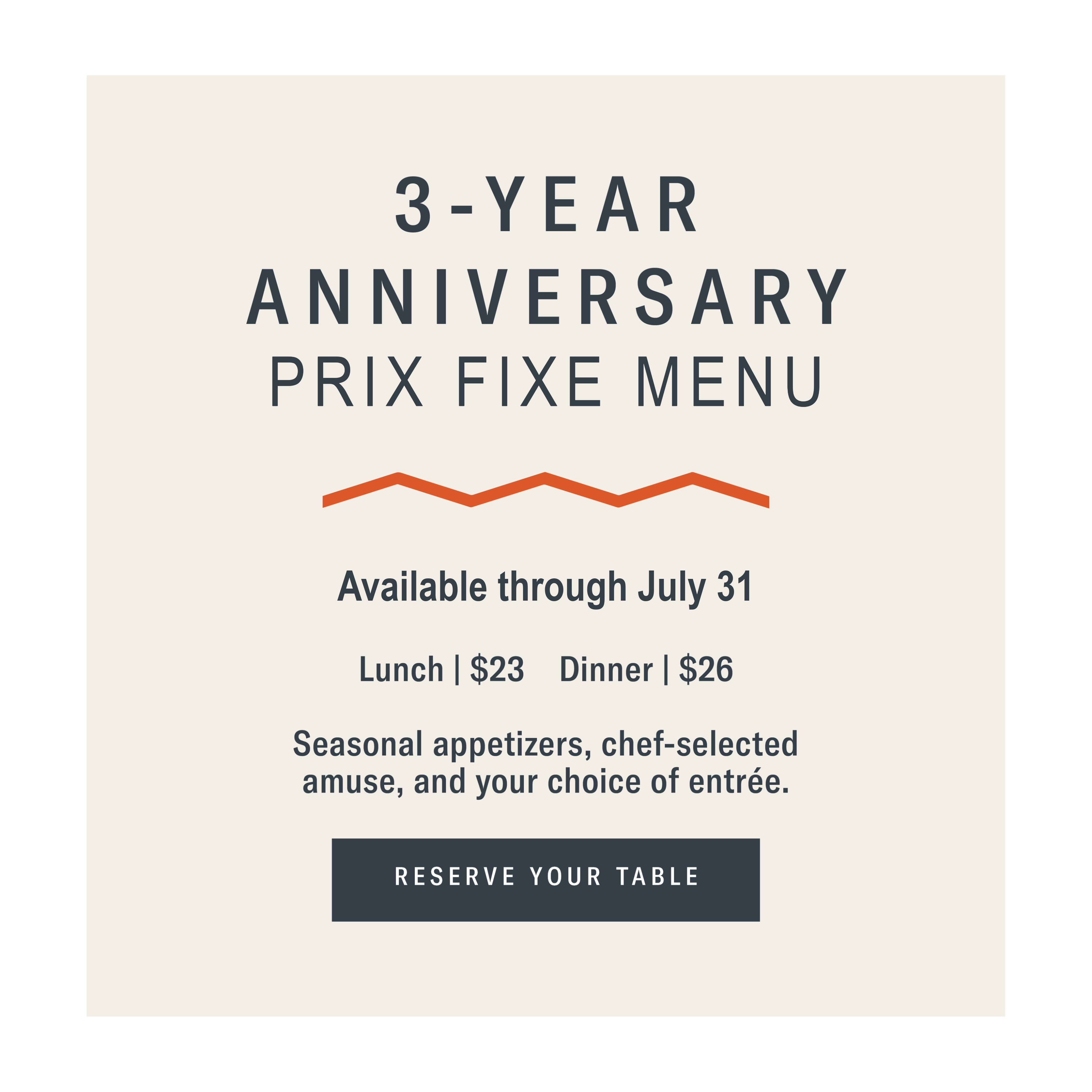 Park Grill 3 Year Anniversary